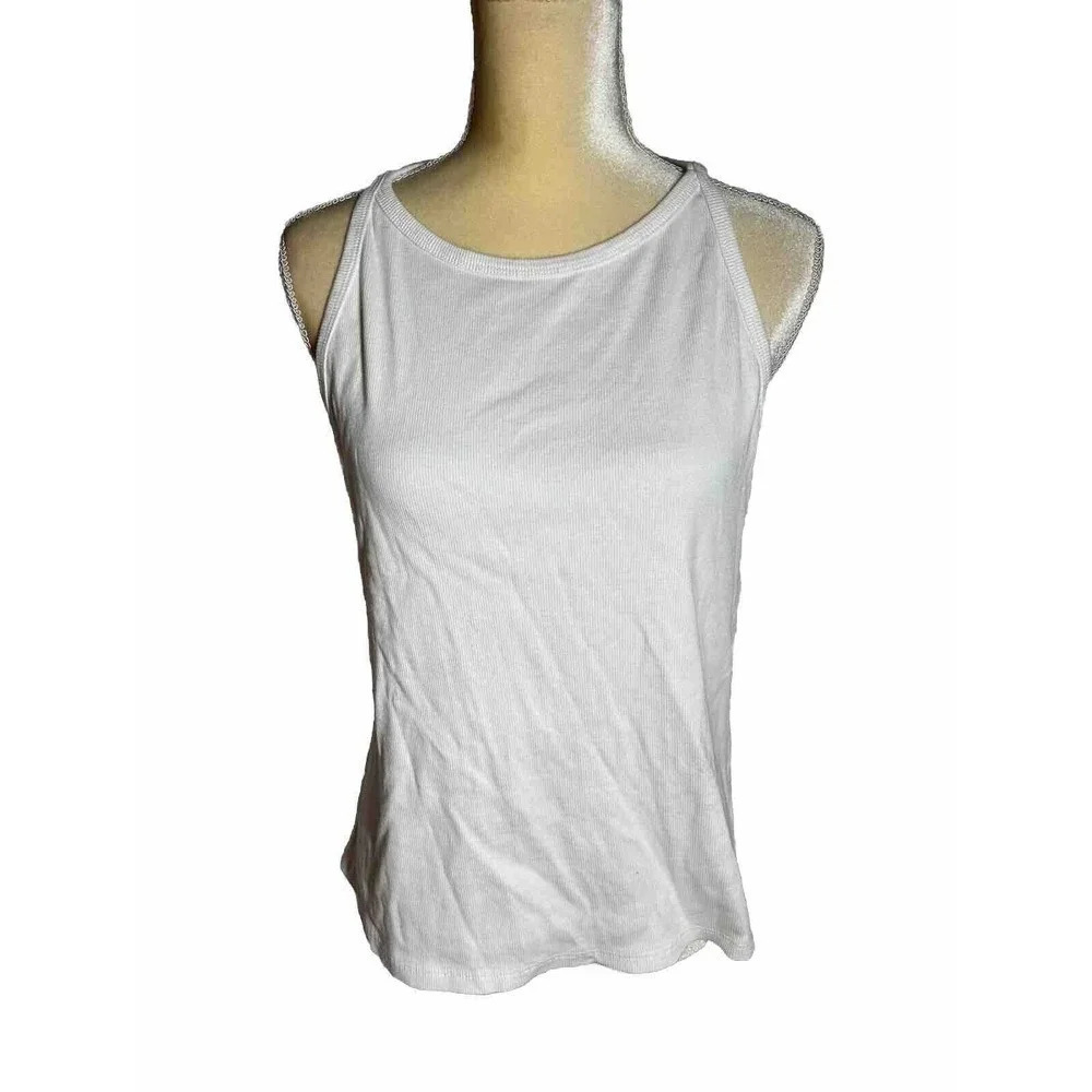 Good American Micro Rib White Tank Women’s Size 4X(7)